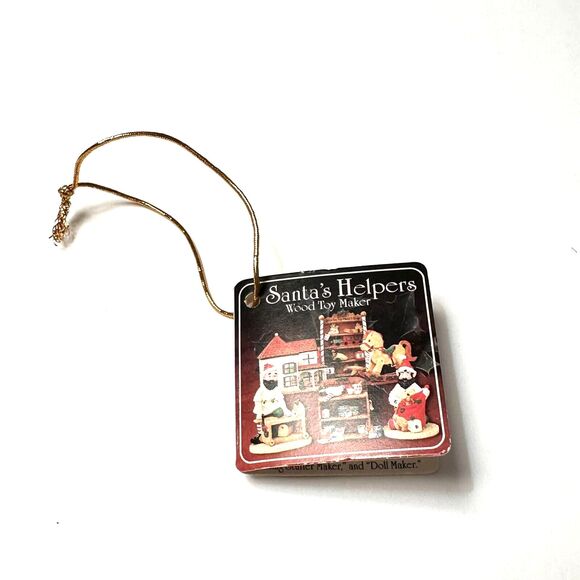 Santas Helpers 4" Christmas Figurine WOOD TOY MAKER Ltd Edition Collectible Vtg - Picture 10 of 12